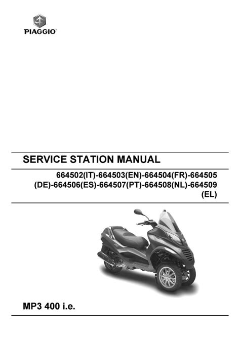 Piaggio Mp3 400 I E Service Repair Manual Download