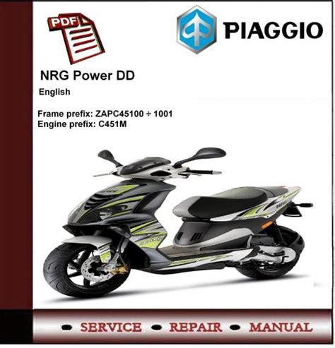 Piaggio Nrg Power Dd Repair Service Manual