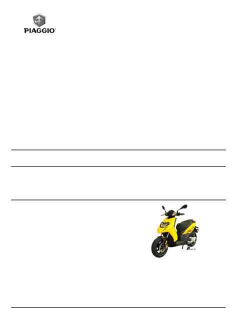 Piaggio Typhoon 125 4t 2010 2012 Workshop Service Manual