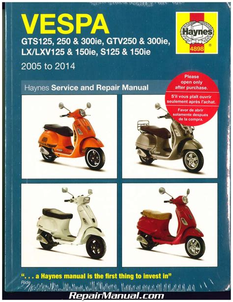 Piaggio Vespa Gts125 Service Repair Manual Pdf