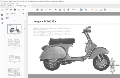 Piaggio Vespa P 150 X 1978 1997 Service Repair Manual Pdf