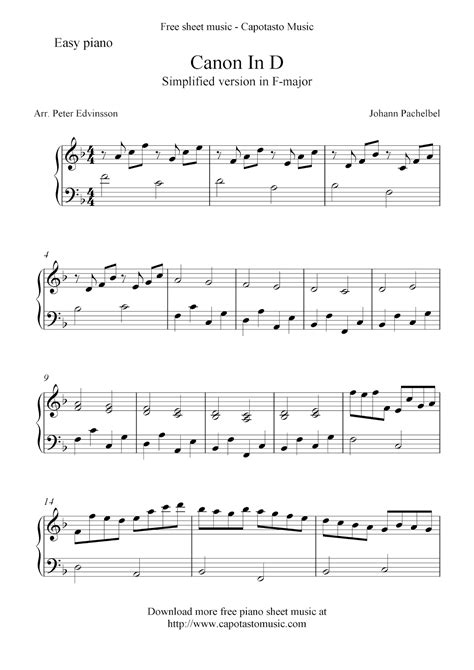 Piano Printable Sheet Music