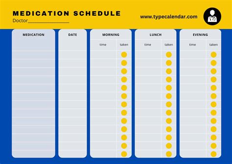 Pill Schedule Template