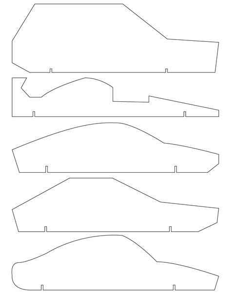 Pinewood Derby Car Design Templates