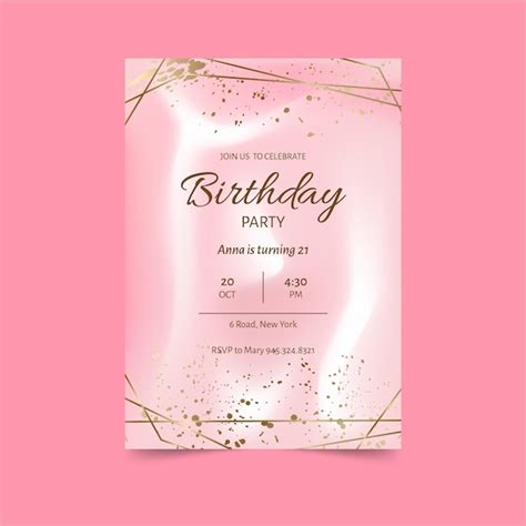 Pink Birthday Invitation Template Free