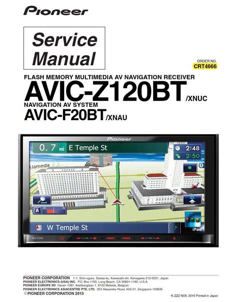 Pioneer Avic F20bt Z120bt Service Manual Repair Guide