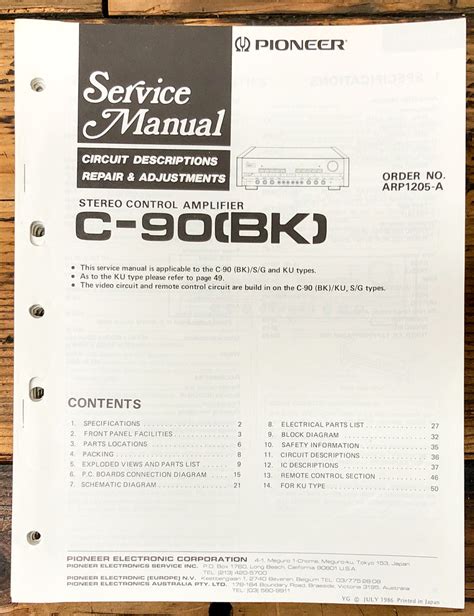 Pioneer C 90 A Preamplifier Original Service Manual