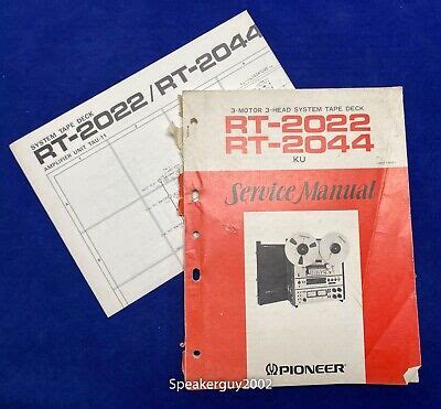 Pioneer Rt 2022 Rt 2044 Reel Tape Recorder Service Manual