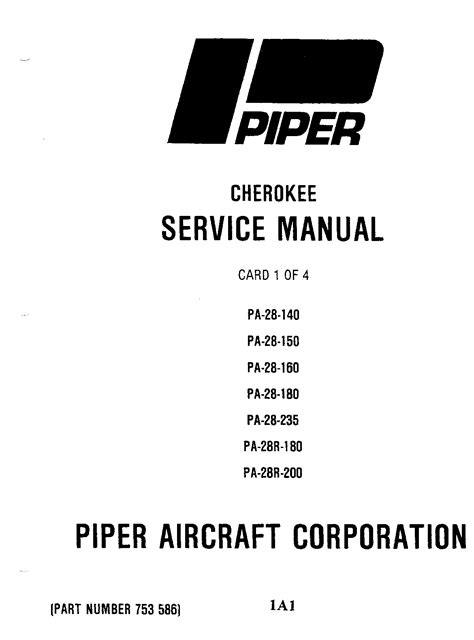 Piper Cherokee Service Manual Pa 28 140 150 160 180 235 200 Download