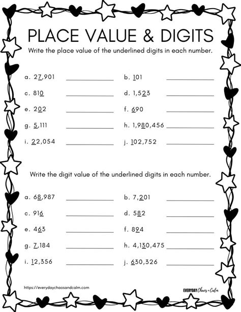 Place Value Worksheets Printable Free