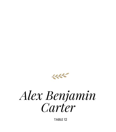 Placement Cards Template