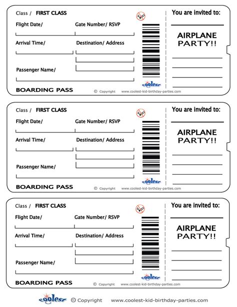 Plane Ticket Printable