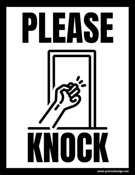 Please Knock Printable Sign