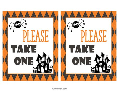 Please Take One Sign Printable Free