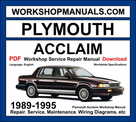 Plymouth Acclaim 1989 1995 Repair Service Manual Pdf