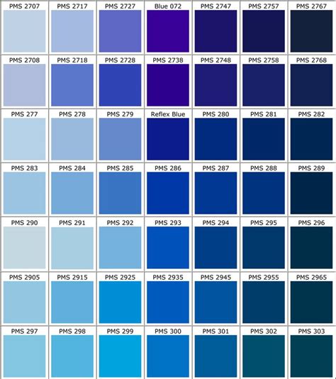 Pms Color Chart Blue