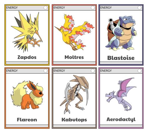 Pokemon Printable Cards