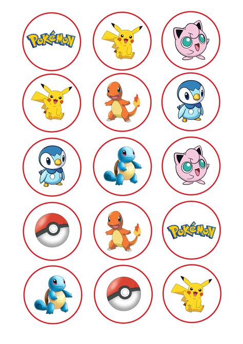 Pokemon Printable Cupcake Toppers