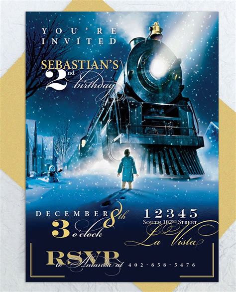 Polar Express Invitation Template Free