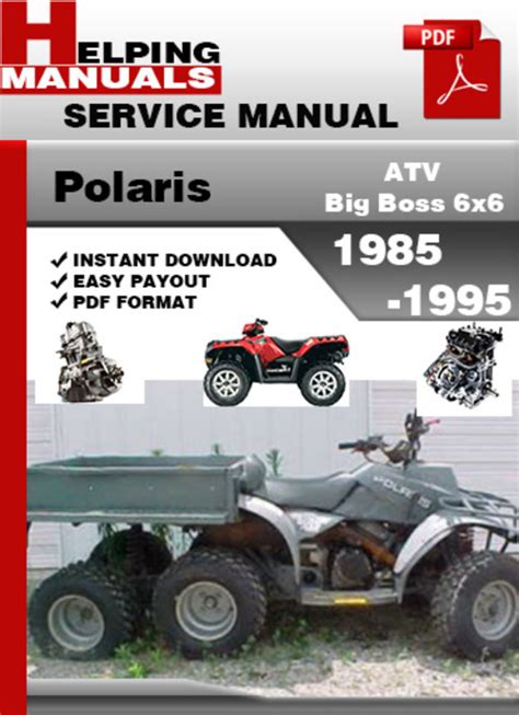 Polaris Atv Big Boss 6x6 1985 1995 Service Repair Manual Download