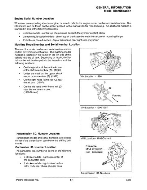 Polaris Atvs Service Repair Manual 1996 1998 All Models