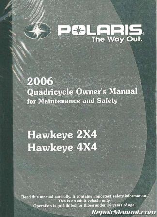 Polaris Hawkeye 2x4 4x4 2006 Factory Service Repair Manual