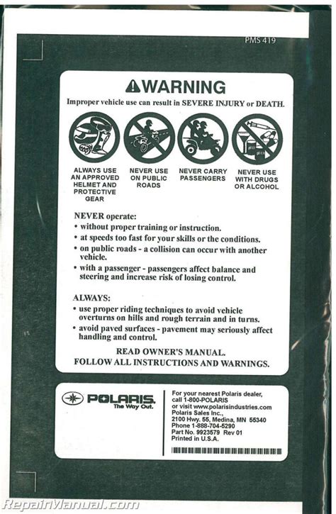 Polaris Phoenix 200 Owners Manual Free