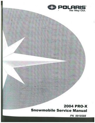 Polaris Snowmobile 2004 Repair And Service Manual Prox