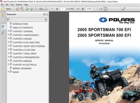 Polaris Sportsman 700 Efi 2005 Factory Service Repair Manual Download