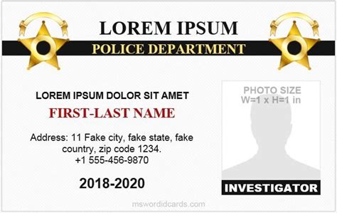 Police Id Template