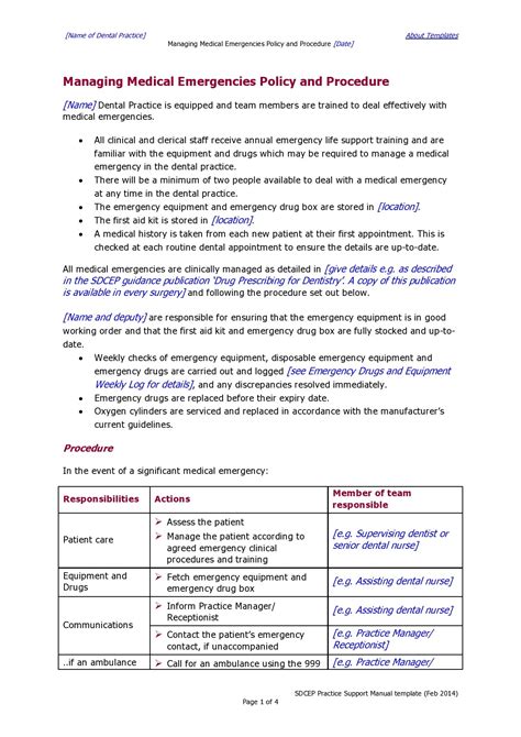 Policy And Procedure Template For Healthcare