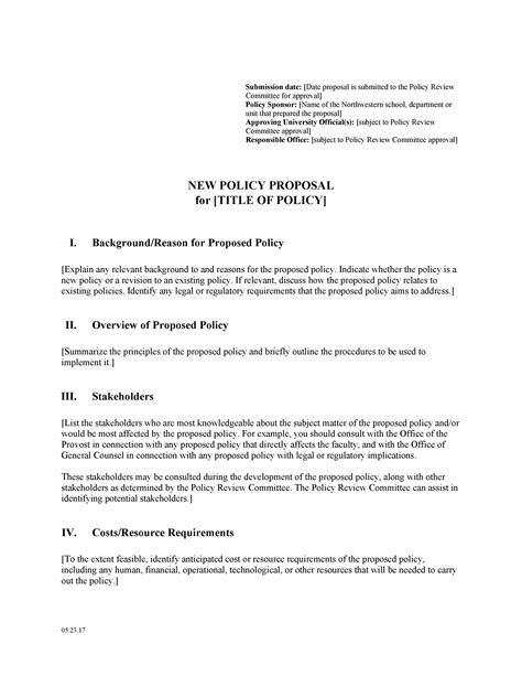 Policy Proposal Template