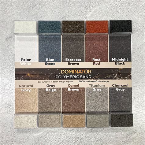 Polymeric Sand Colors Chart