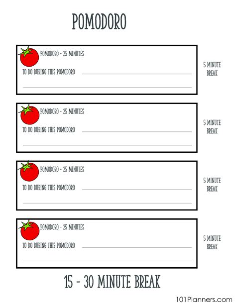 Pomodoro Printable Free