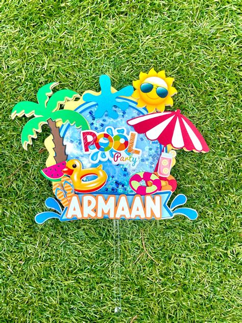 Pool Party Cake Topper Printable