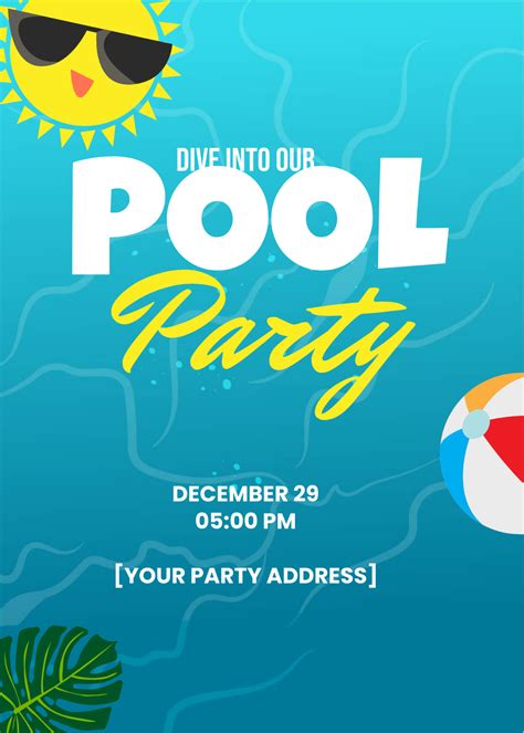Pool Party Invitation Templates Free