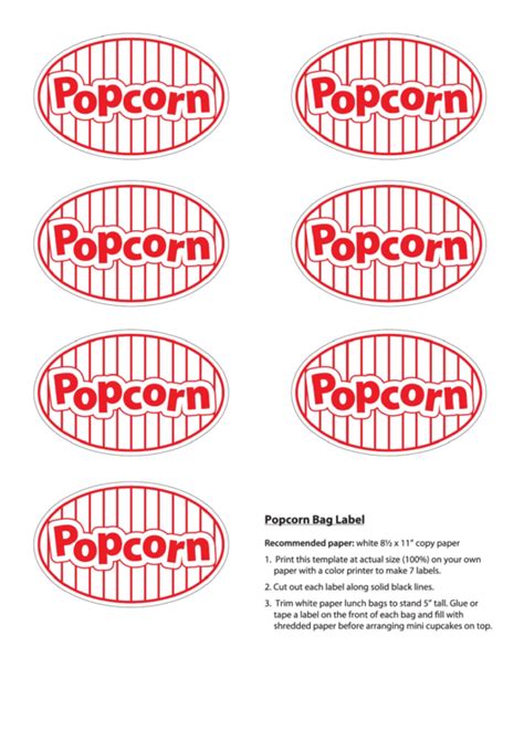 Popcorn Label Printable