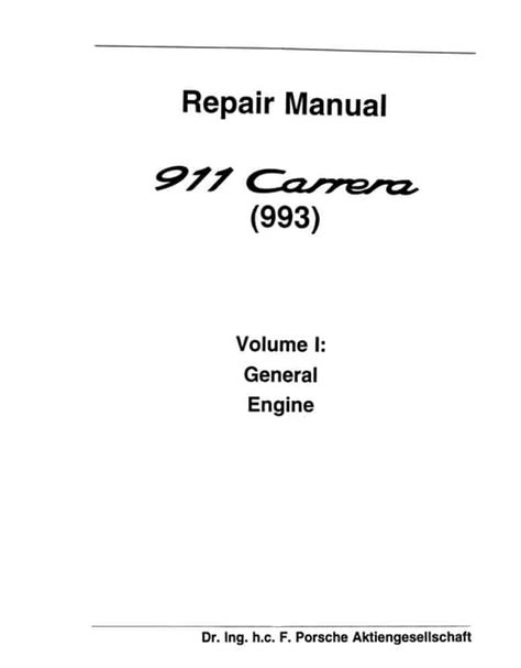 Porsche 911 Carrera 993 Service Repair Manual