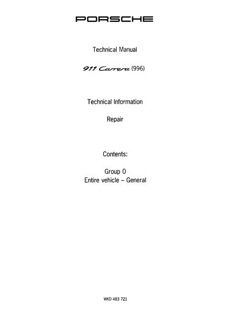 Porsche 911 Carrera 996 Service Repair Manual 1999 2000 Download