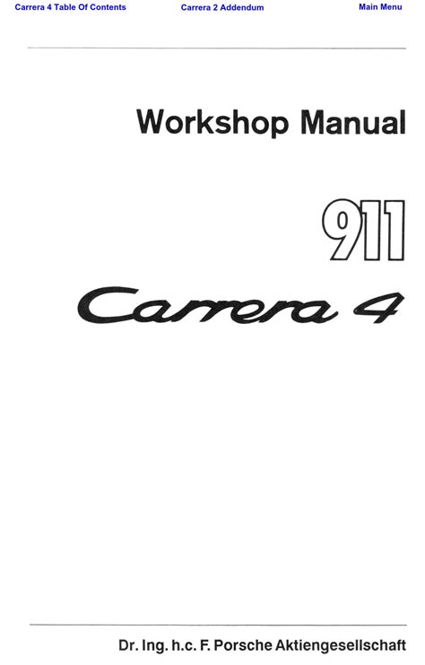 Porsche 911 Turbo 1988 Service And Repair Manual