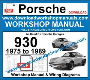 Porsche 930 1974 1989 Service And Repair Manual