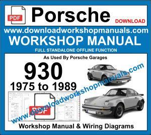 Porsche 930 1982 Repair Service Manual