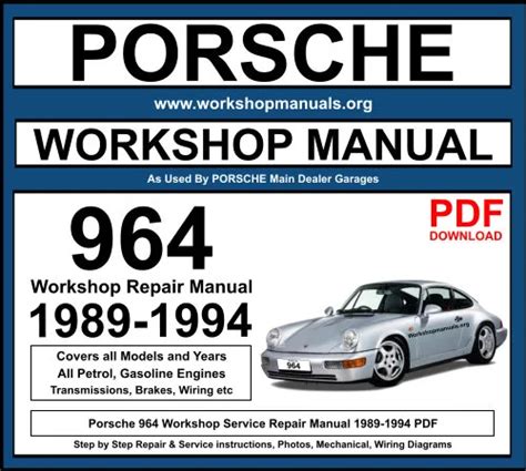 Porsche 964 1989 1994 Workshop Repair Service Manual Pdf