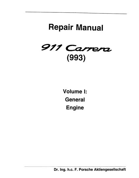 Porsche 993 911 1993 1998 Repair Service Manual