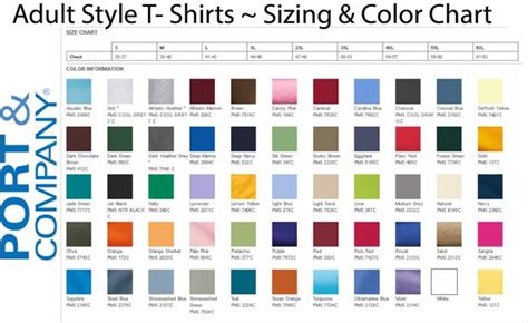 Port And Company Color Chart