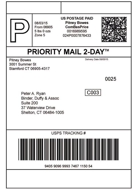 Postage Label Template