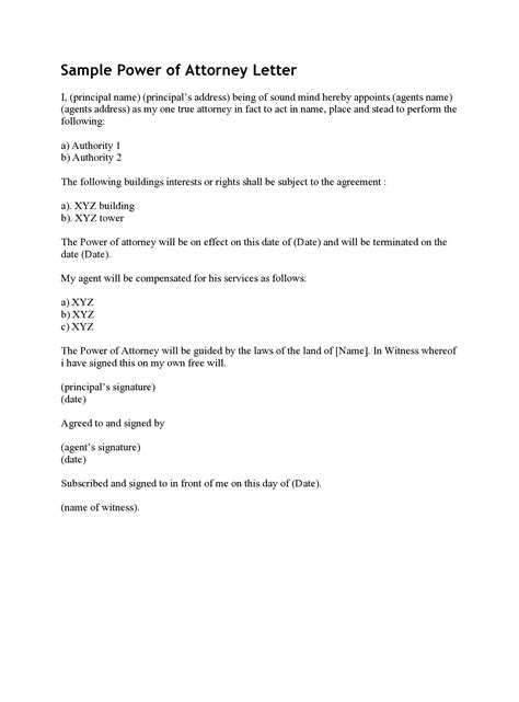 Power Of Authority Template