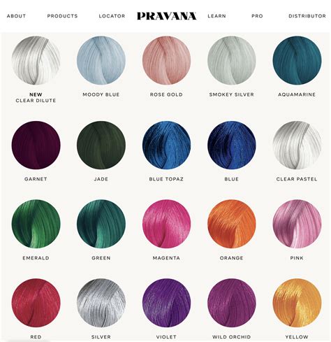 Pravana Vivids Color Chart