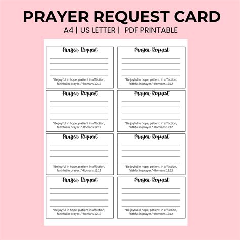 Prayer Card Template