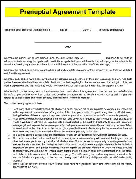 Pre Nuptial Agreement Template Uk